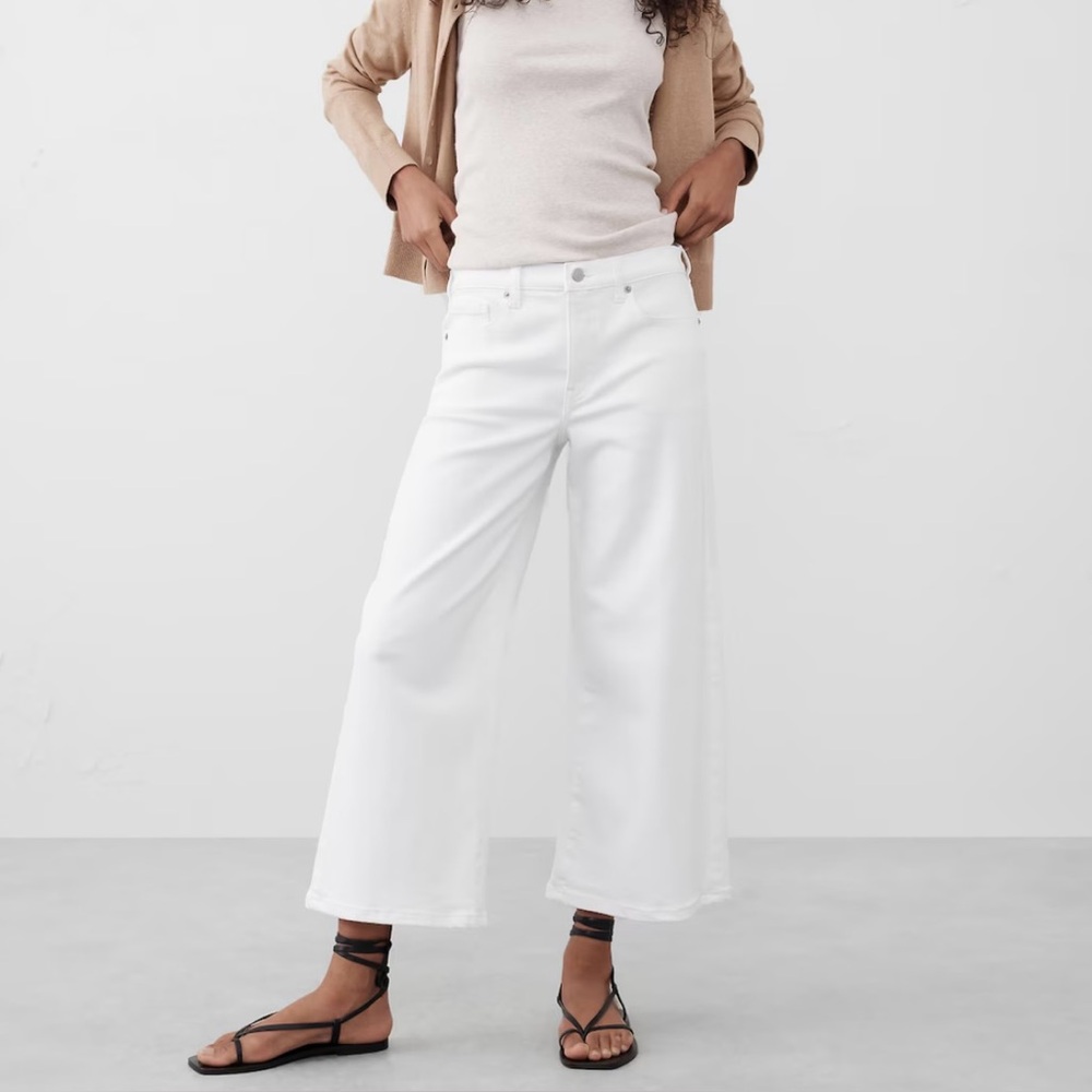 Banana Republic White Wide Leg Jeans